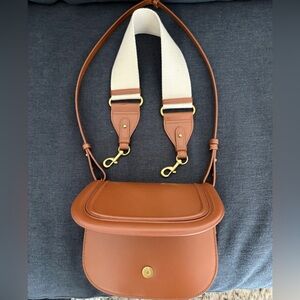 New Zara Brown Saddle Crossbody Bag